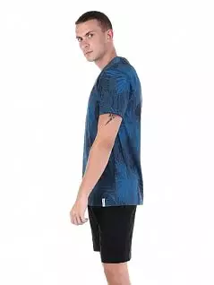 Стильная пижама из футболки с принтом и шорт темно-синего цвета Tom Tailor RT71076/5609